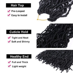 Layashow easy-install pre-looped crochet hair, ideal for beginners.