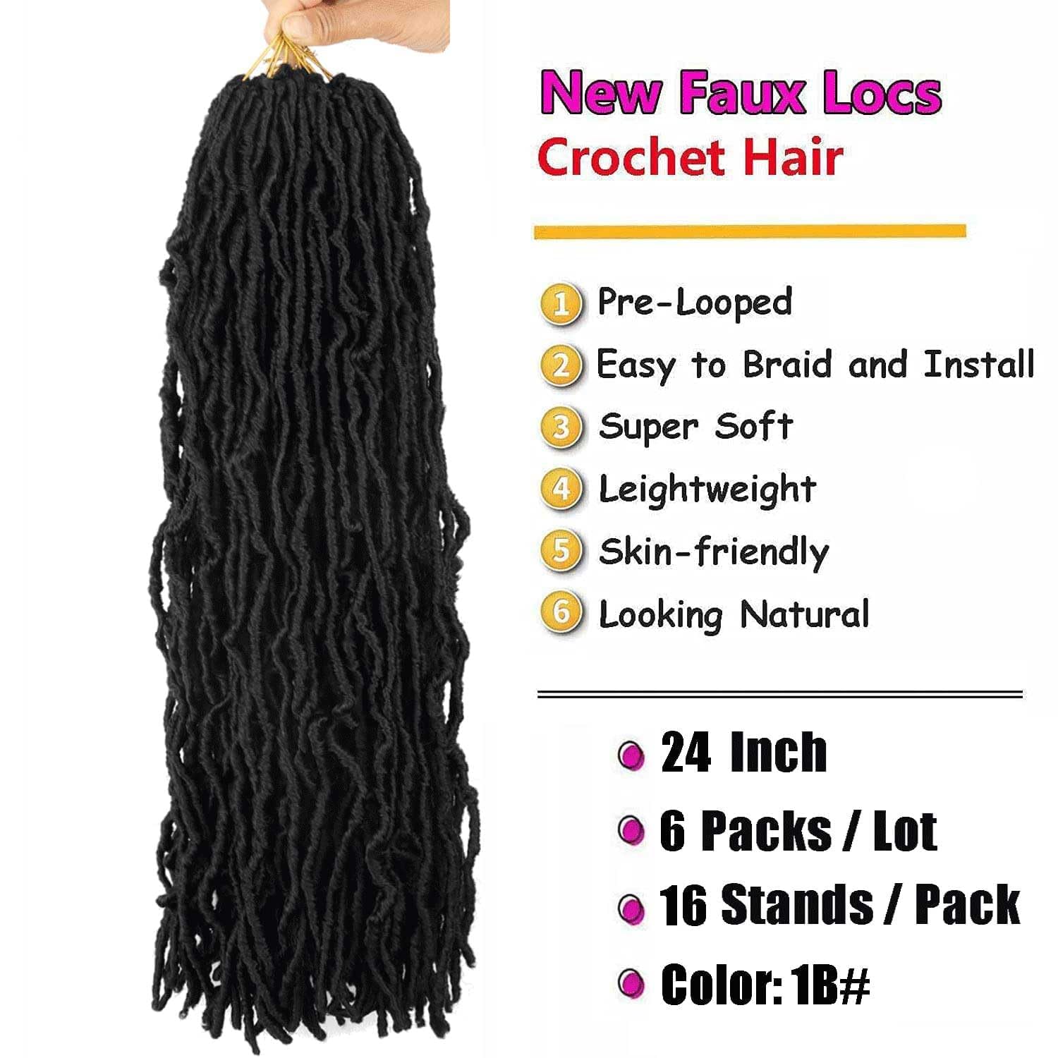 Layashow faux locs crochet braid on display, showcasing natural texture for goddess looks.