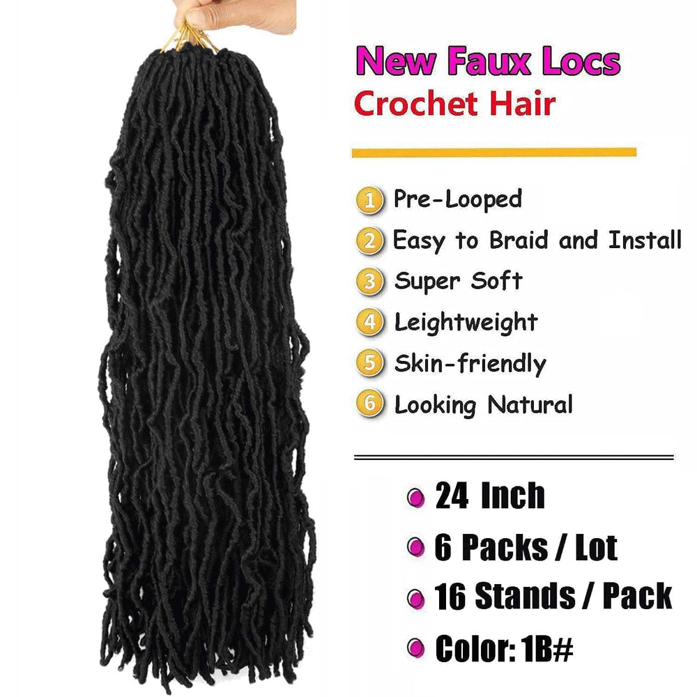 Layashow faux locs crochet braid on display, showcasing natural texture for goddess looks.