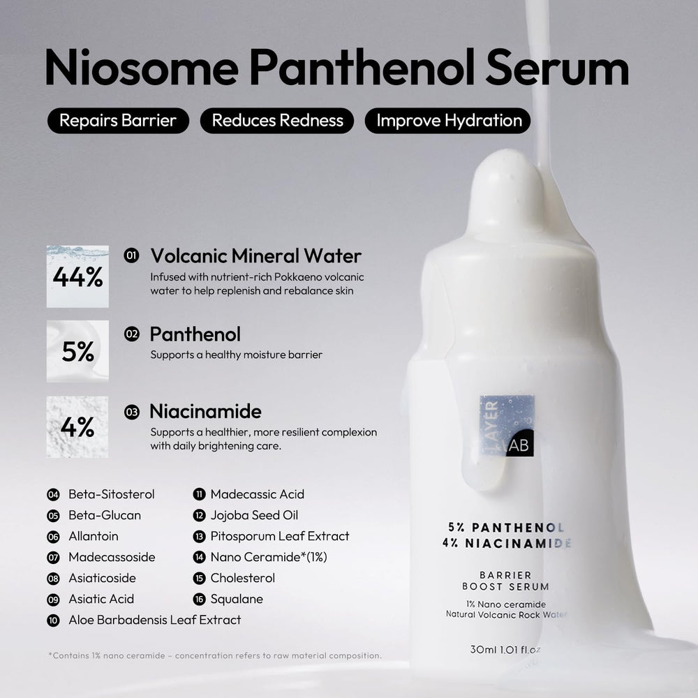 Layerlab volcanic water mineral-rich hydration for glowing skin.