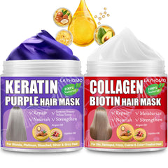Layhomo mascarilla purpura cabello keratina: suavidad y color más uniforme