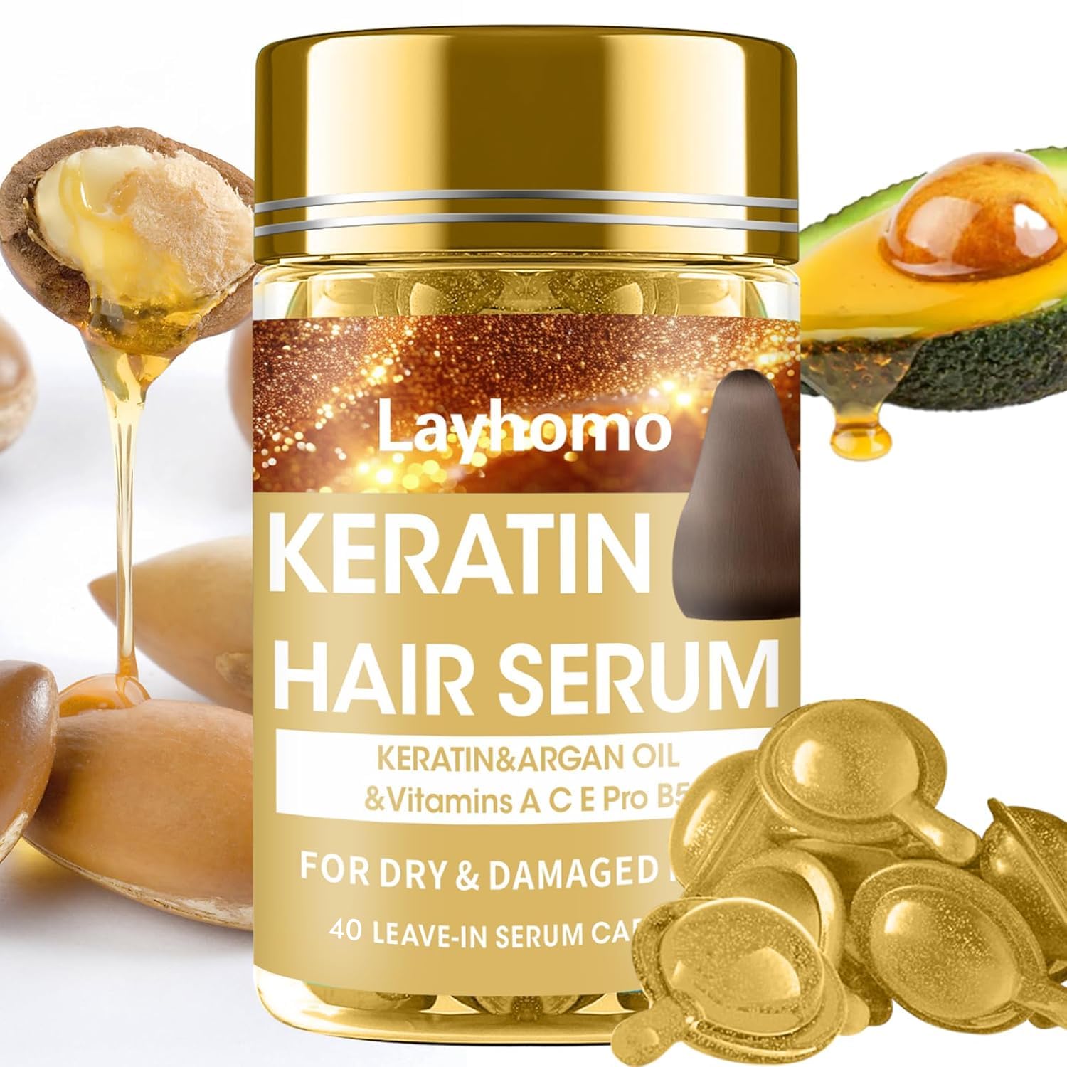 Layhomo keratina serum boté, cabello más suave y manejable.