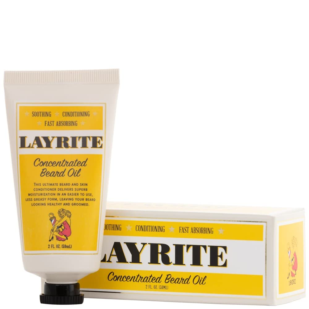 Layrite Concentrated Beard Oil application demonstrates even distribution and skin hydration.
