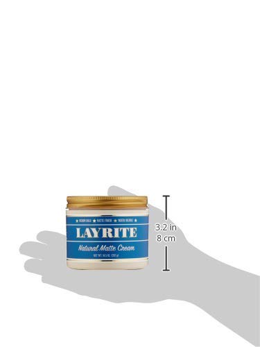 Layrite Natural Matte Cream on hair styling sketch demonstrating versatile wet-to-dry styling.