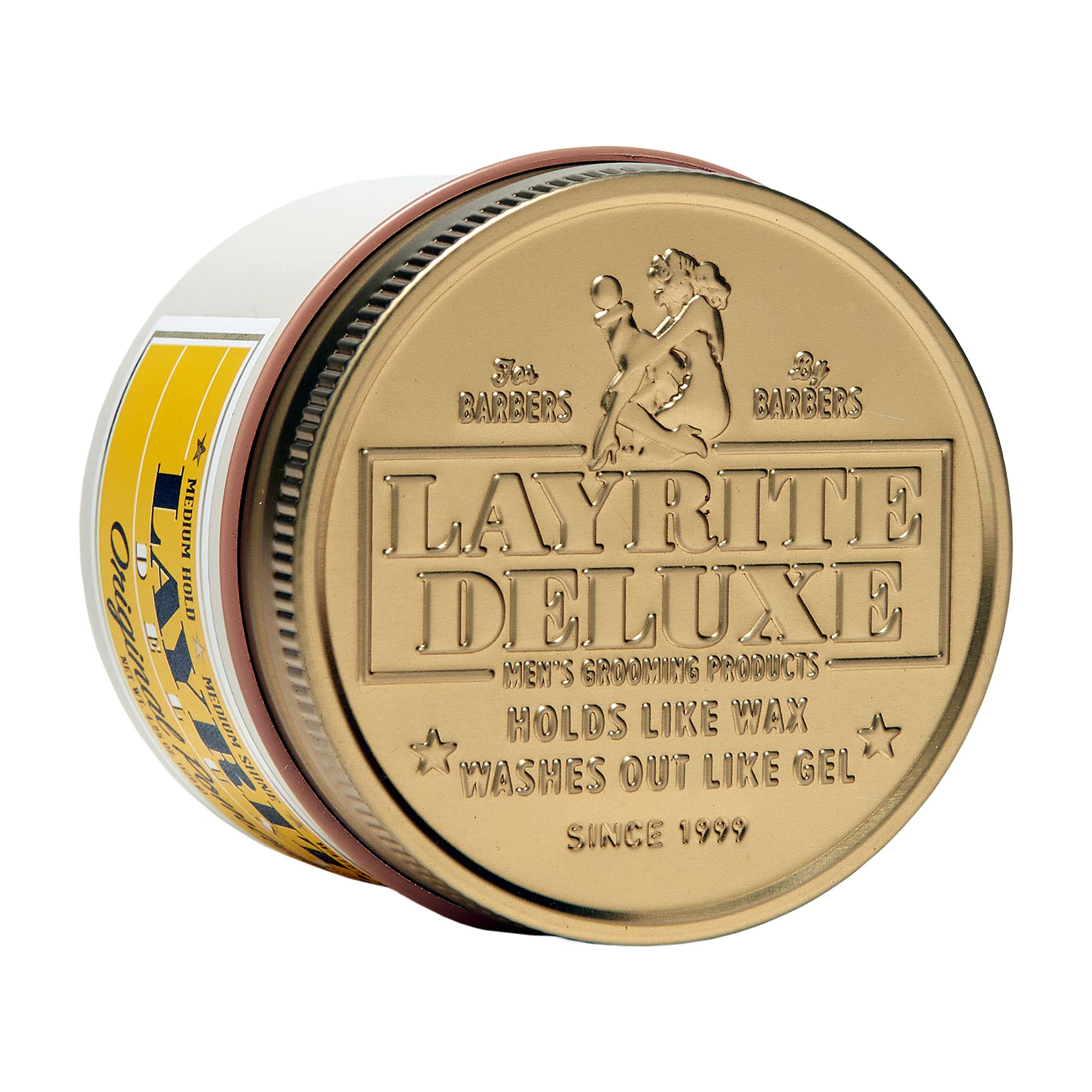 Layrite Original Pomade peinado dia a dia, brillo medio sin sensación grasa.