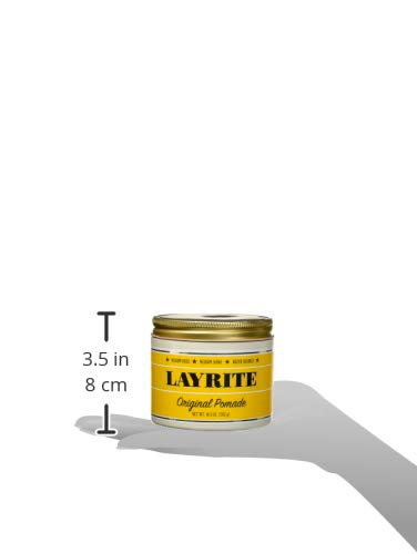 Layrite Pomade creates a textured, messy look on damp hair.
