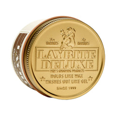 Layrite Superhold Pomade orange packaging with signature cream soda scent