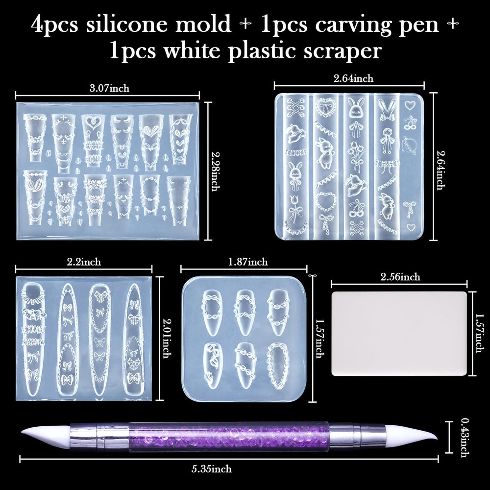 Laza bowknot mold enables elegant 3D bows for nail embellishment