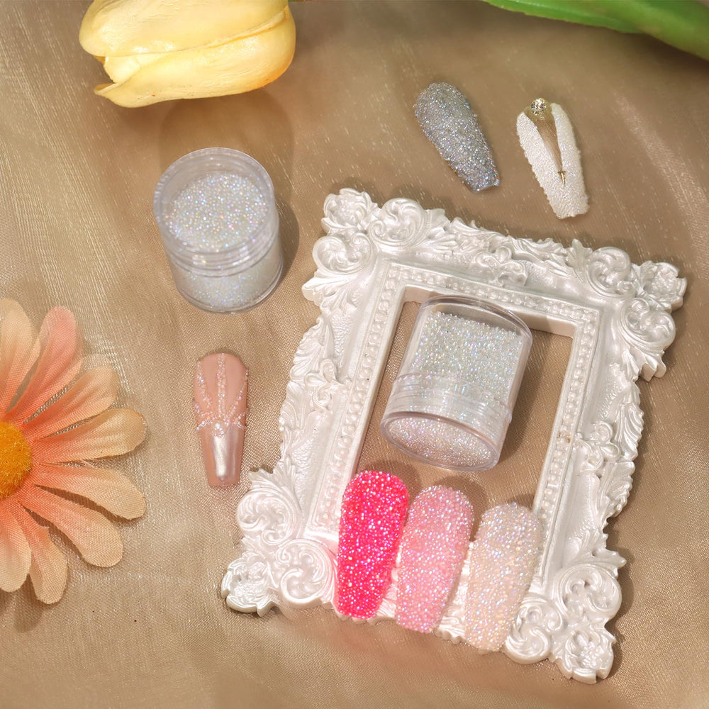 Laza burbujas de cristal para diseños de uñas.