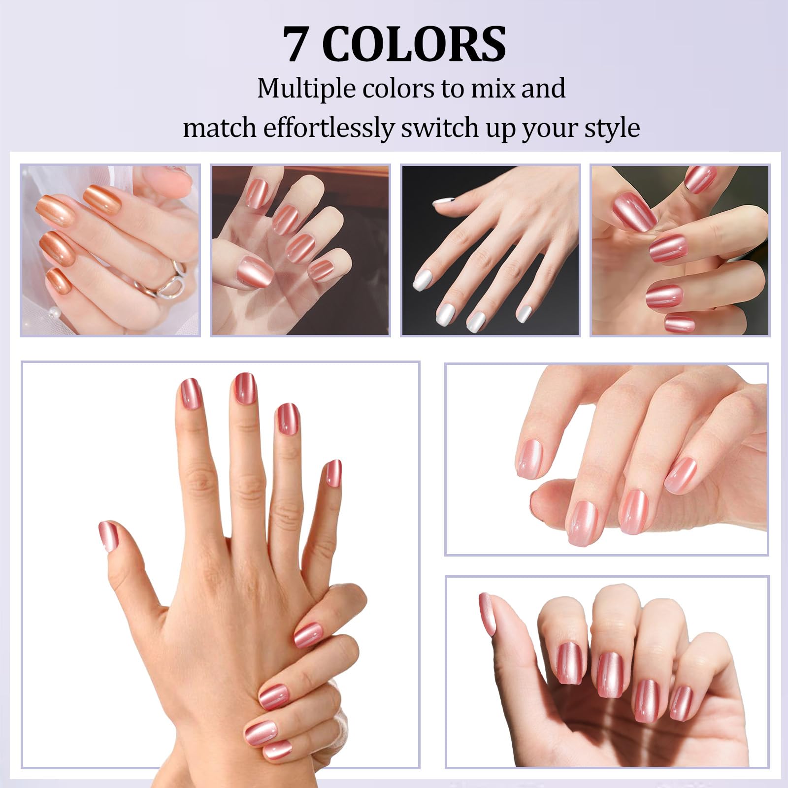 Laza cat eye nails are easy to apply with a simple three-step method.