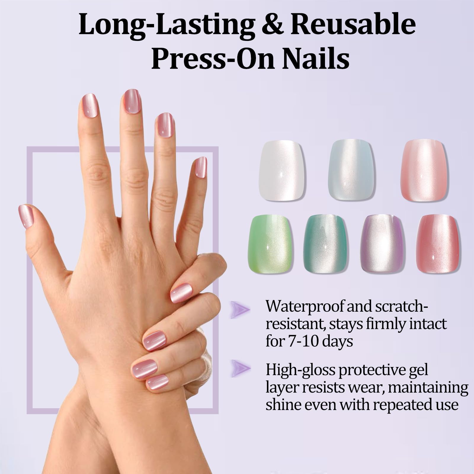 Laza Cat Eye Nails 15 sizes ensure a precise fit for many nails.