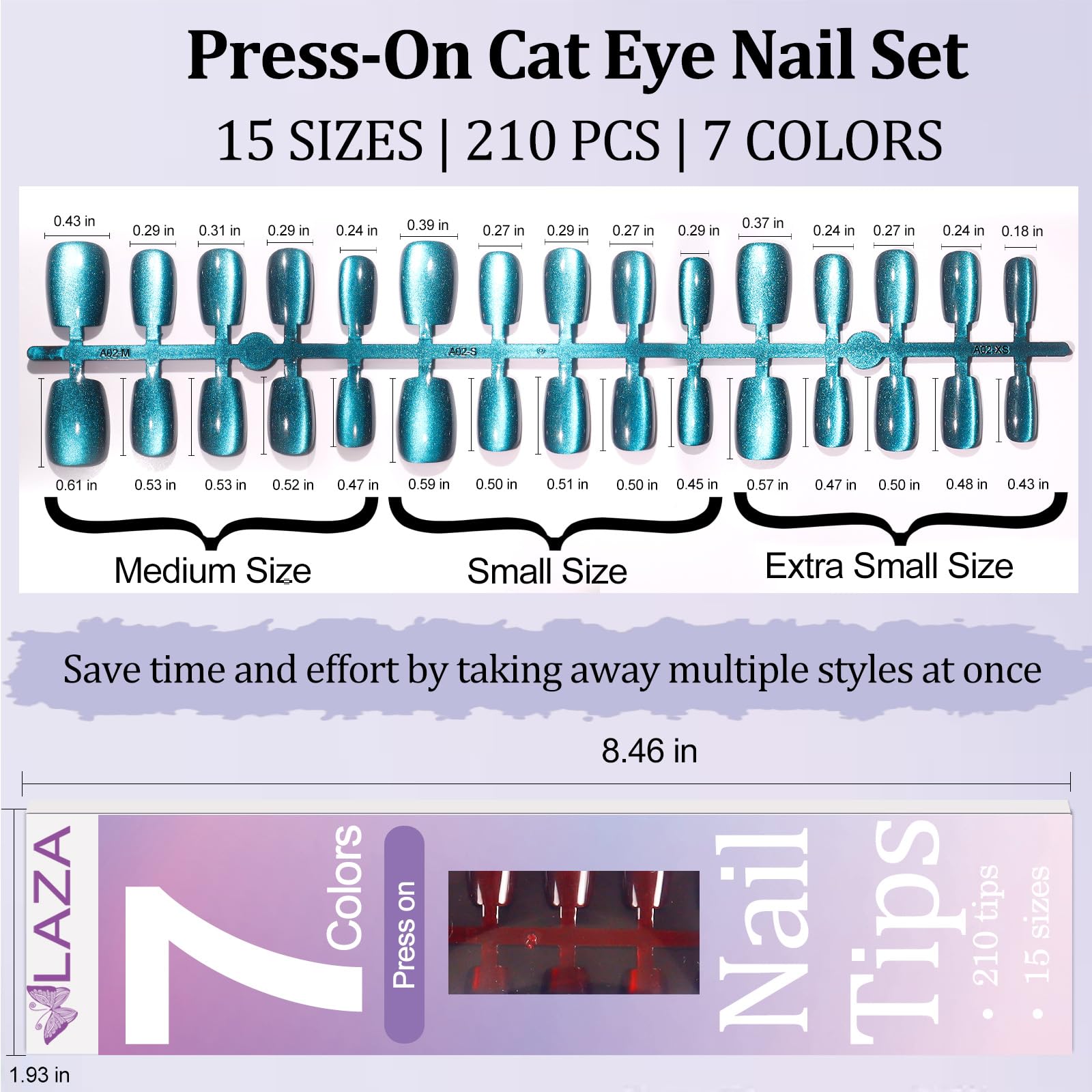 Laza Cat Eye Nails durable, reusable design with strong adhesion and long wear.