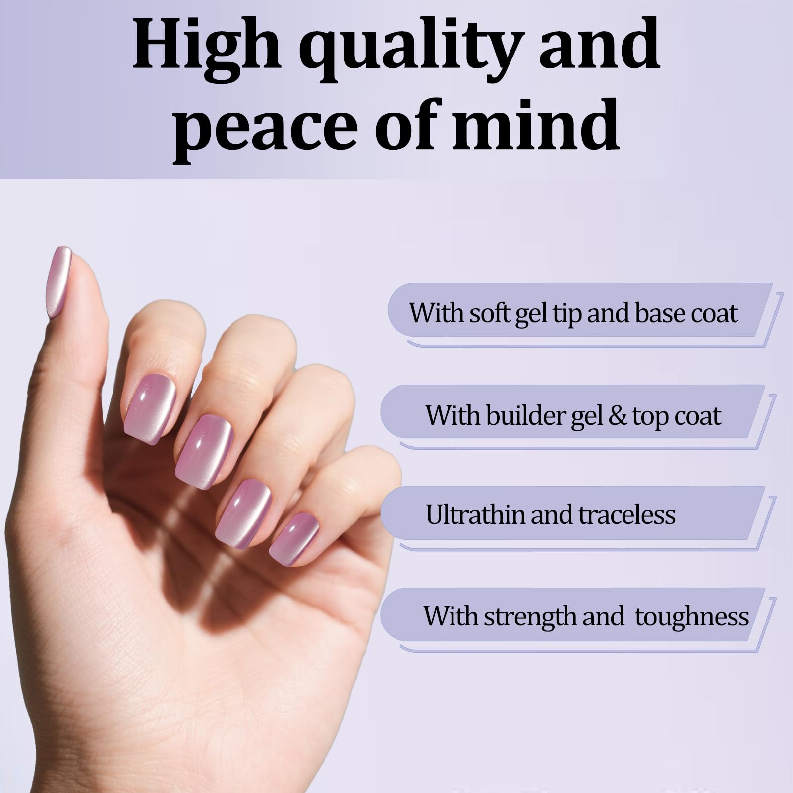 Laza Cat Eye Nails short square shape fits natural nails comfortably.