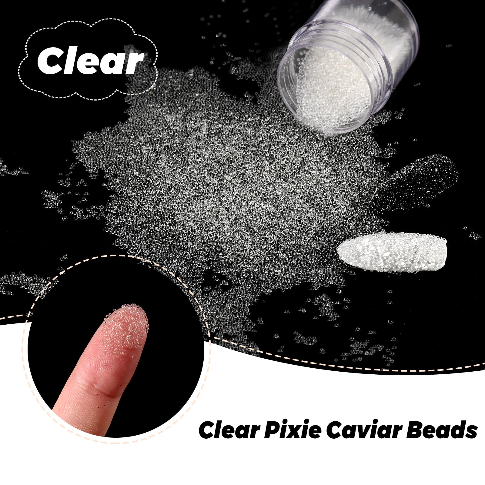 Laza caviar beads uñas coloridas, efecto audaz para diseños llamativos.