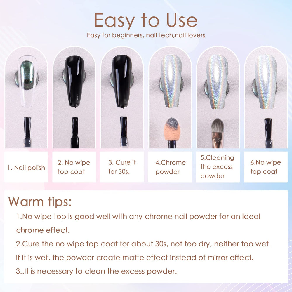 Laza Chrome Nail Powder Gold spoon-application demonstrates easy powder transfer and control.