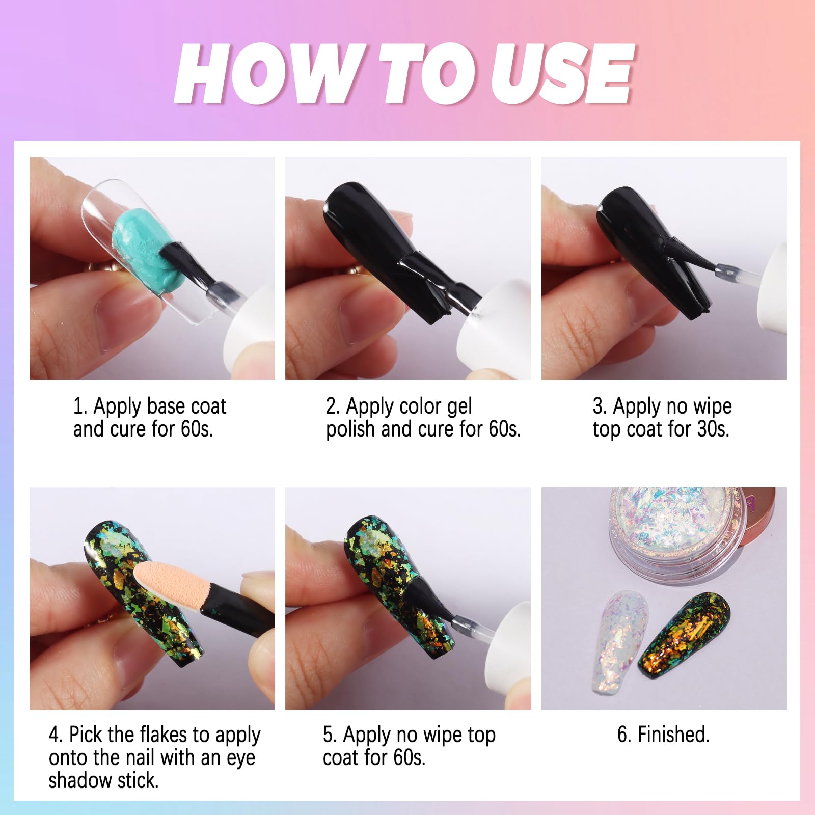 Laza confeti uñas brillo delicado: añade destellos para looks festivos.