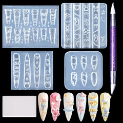 Laza cream chain mold for nail art with 3D texture to create precise patterns
