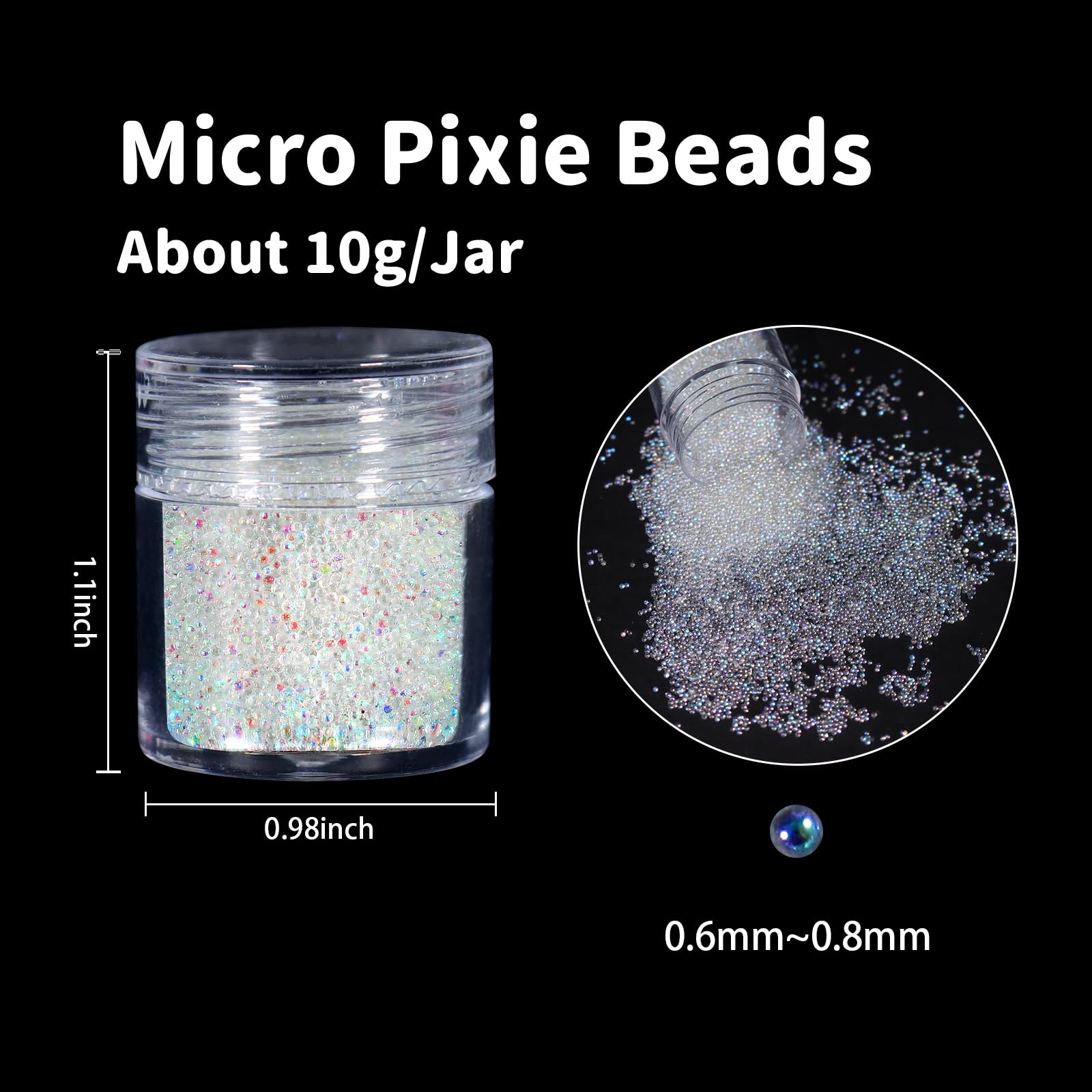 Laza cristales iridiscentes de vidrio para efectos brillantes.