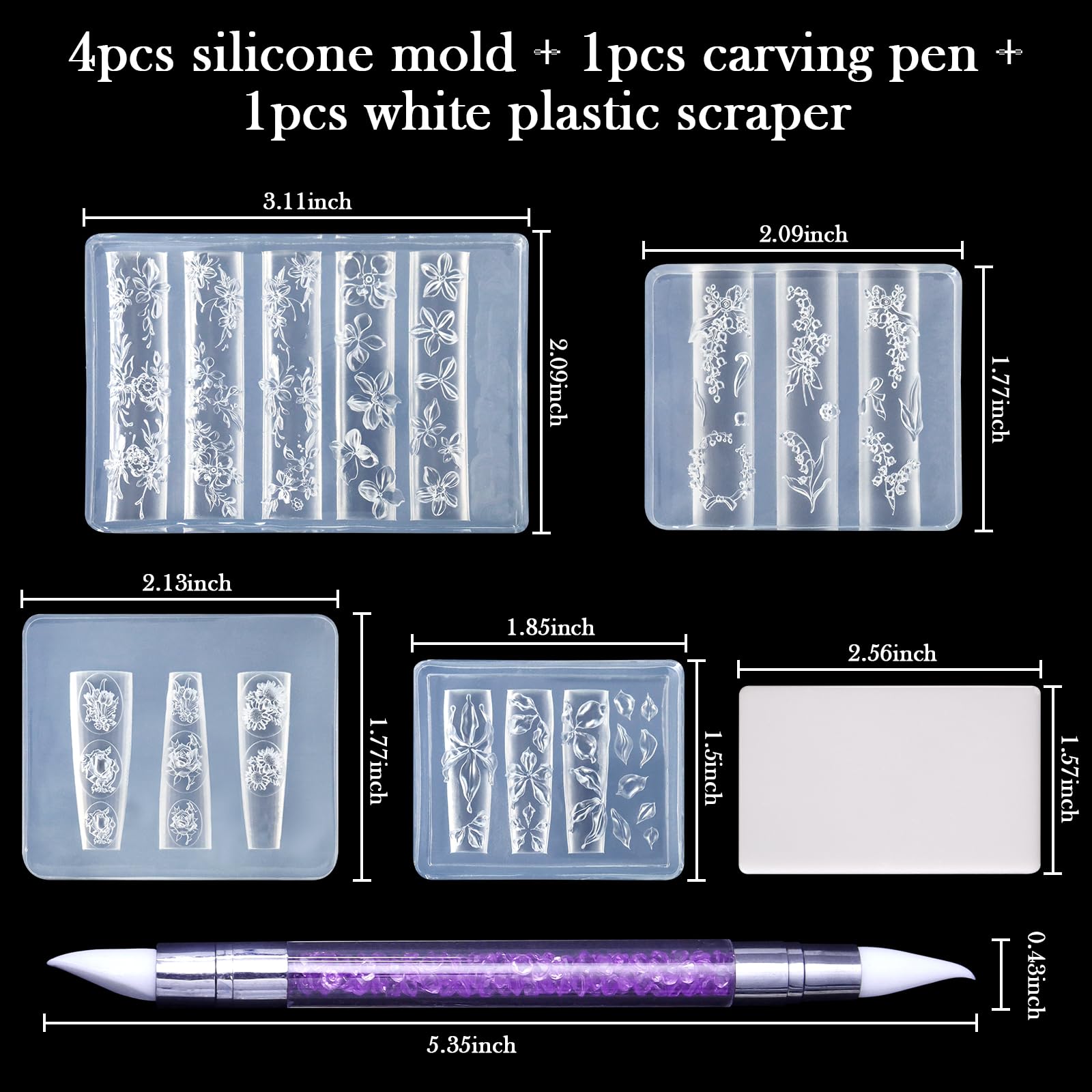 Laza double-head carving pen enables smooth detailing in gel nail art.