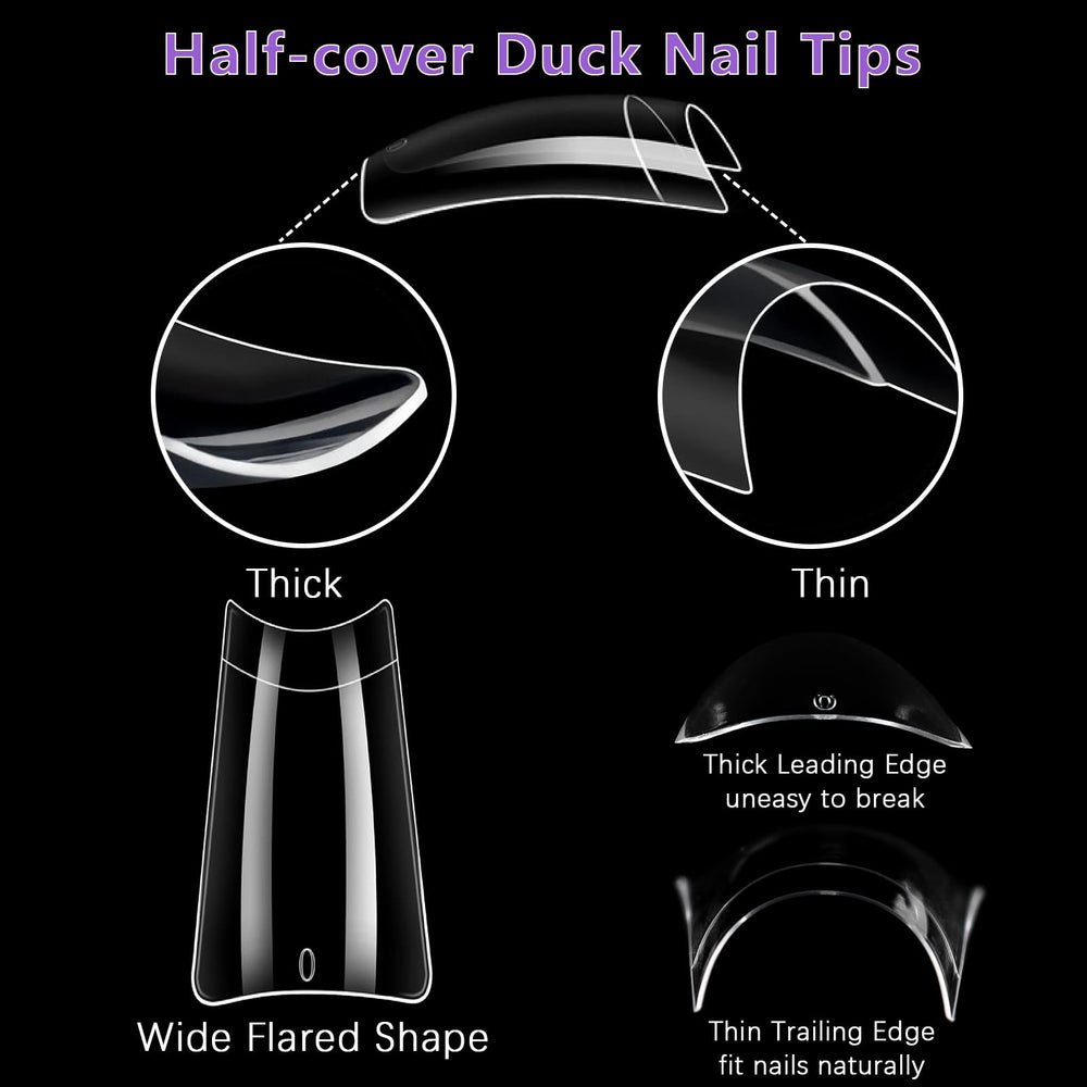 Laza duck nail tips easy-application end for natural nail fit