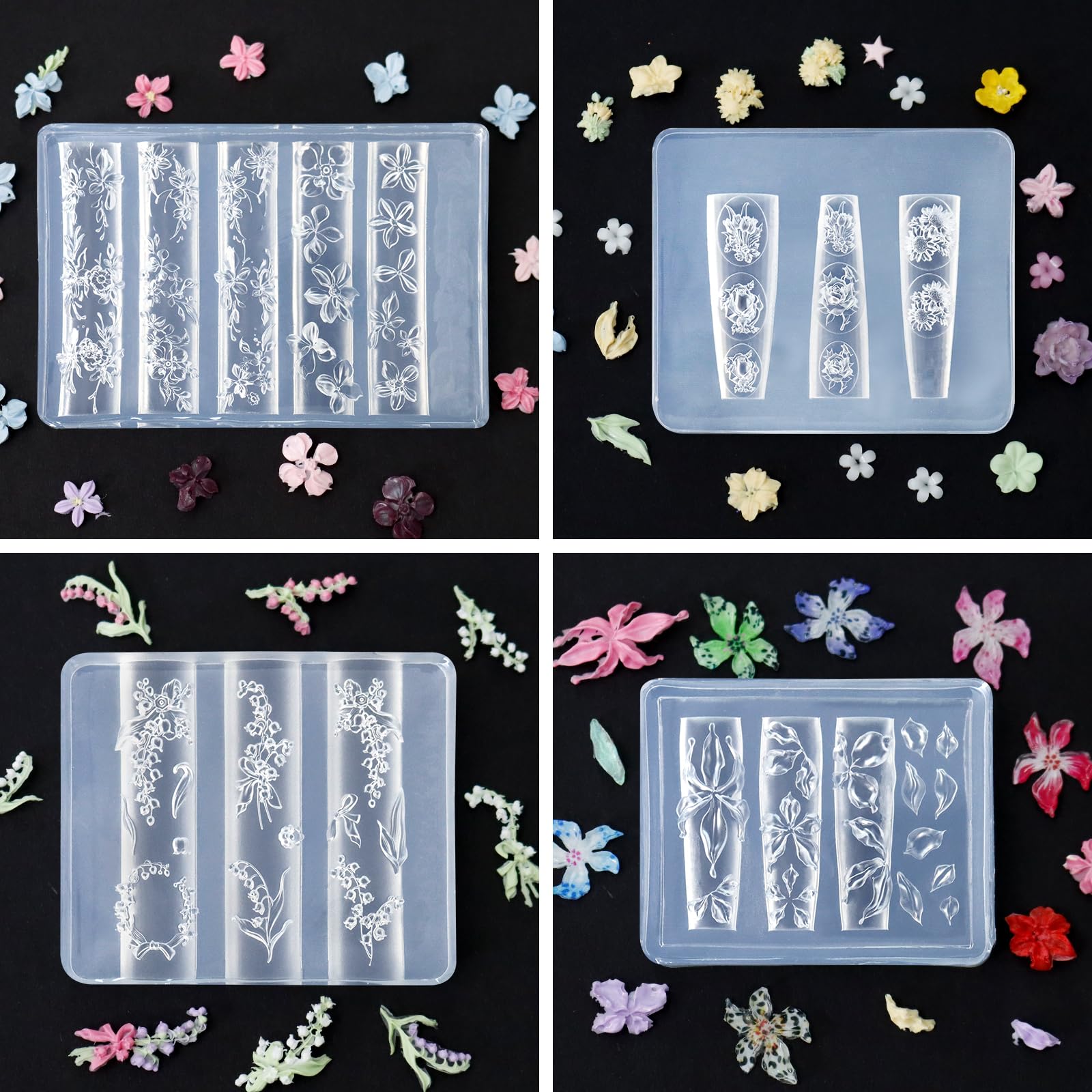 Laza silicone nail art templates provide easy release and reuse.