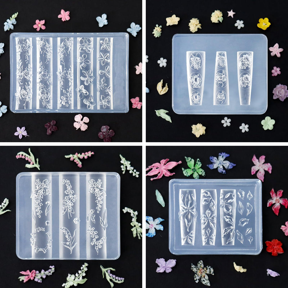 Laza silicone nail art templates provide easy release and reuse.