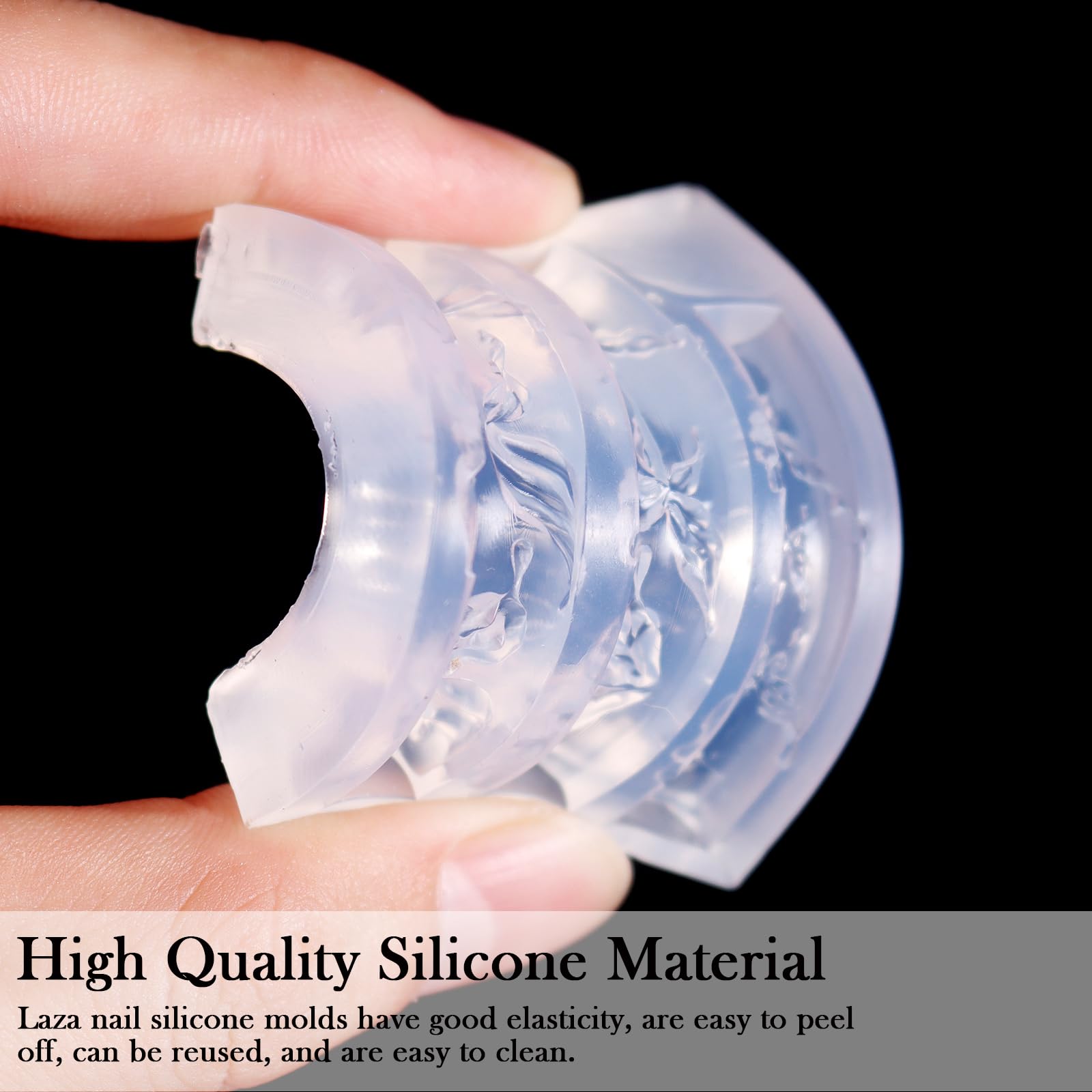 Laza UV cure step shows quick 60-second setting for durable nail art.