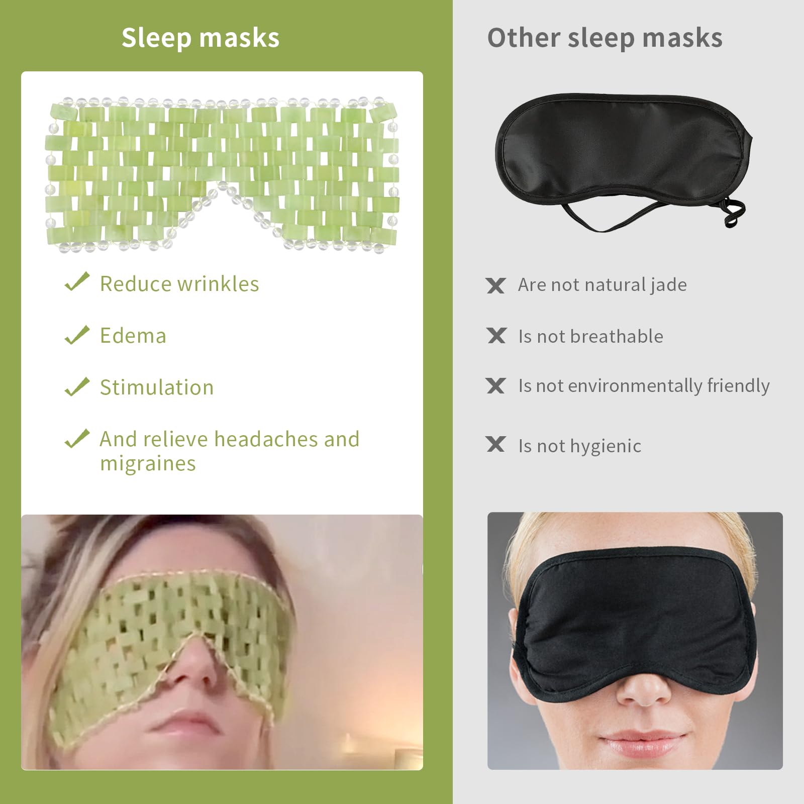 LazyGa Jade Eye Mask made from eco friendly materials for daily use.