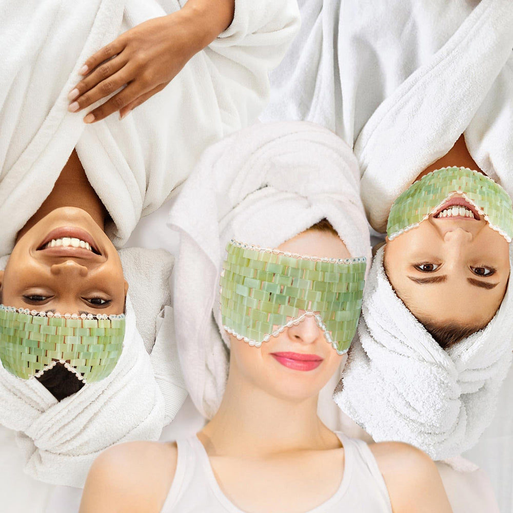LazyGa Jade Eye Mask dos piezas diseño compacto para casa o viaje
