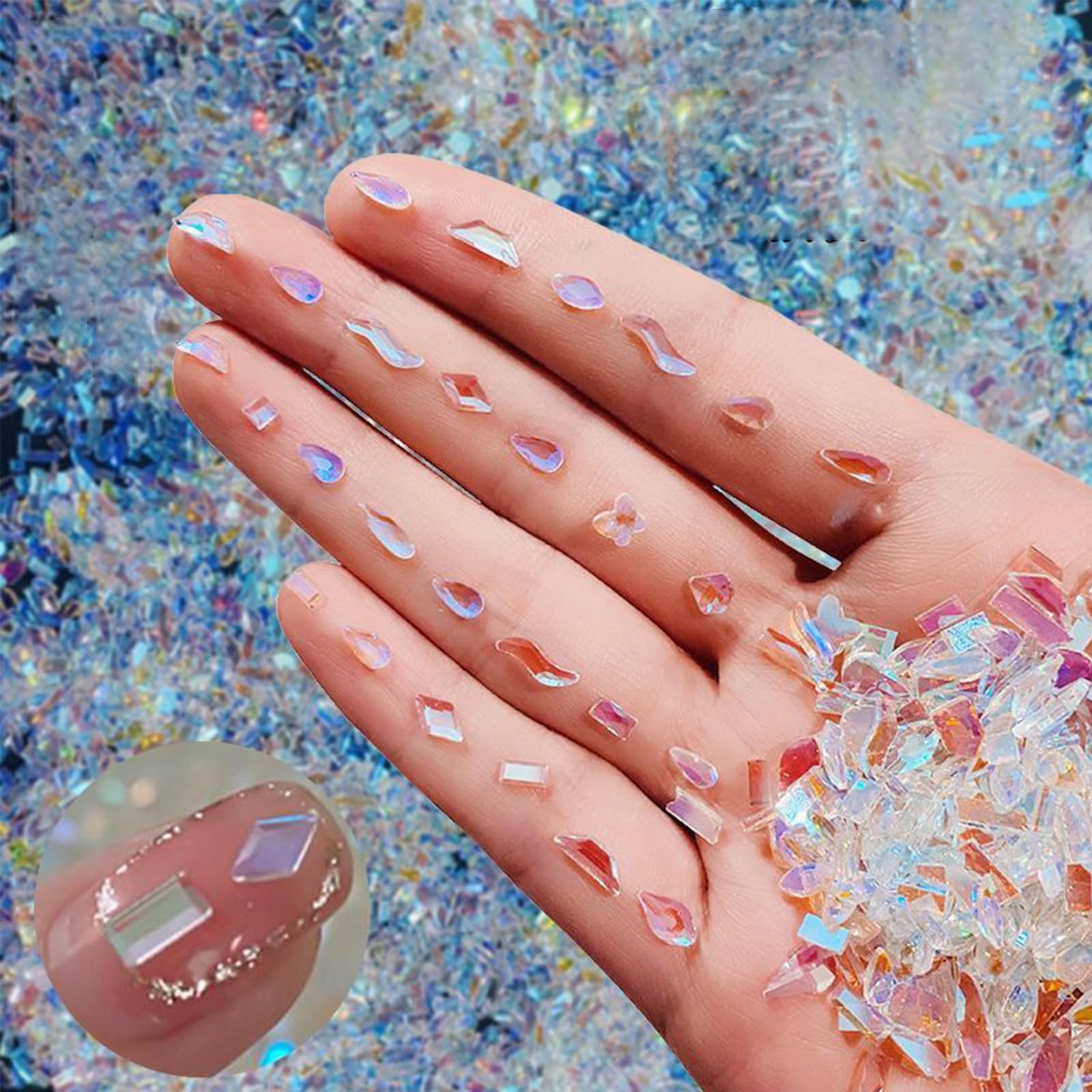 LBPEPAMZ Aurora multi-shape gems for versatile manicures