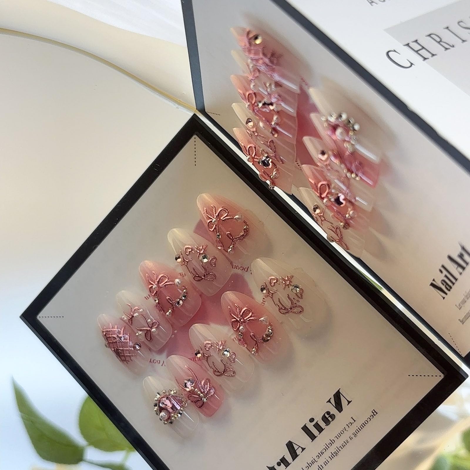 LBPEPAMZ uñas postizas con flores, diseño delicado para looks femeninos