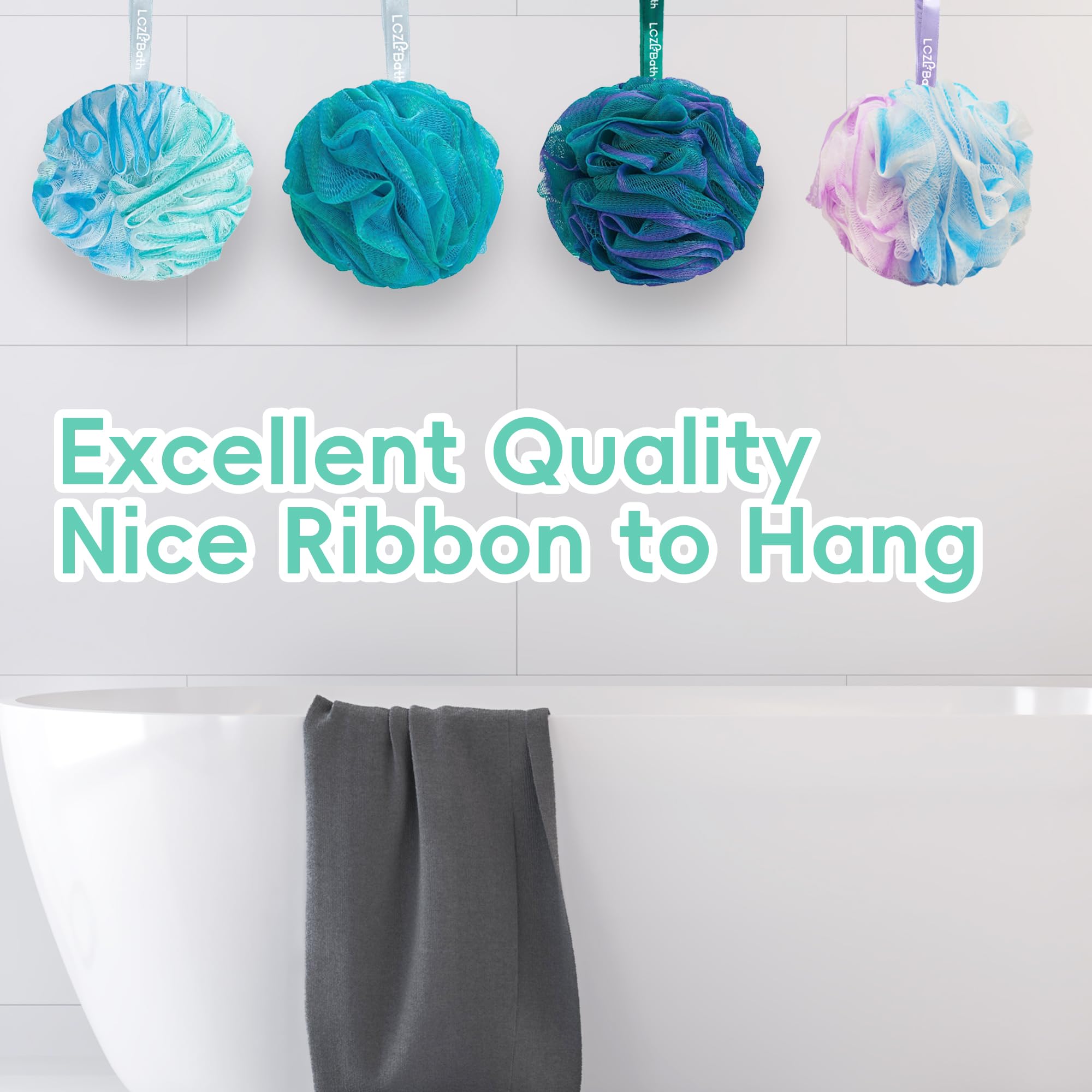 LCZLBath Lufa conjunto cuatro colores para la familia y organización del baño.