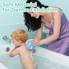 LCZLBath dense mesh loofah design delivers gentle exfoliation and foaming.