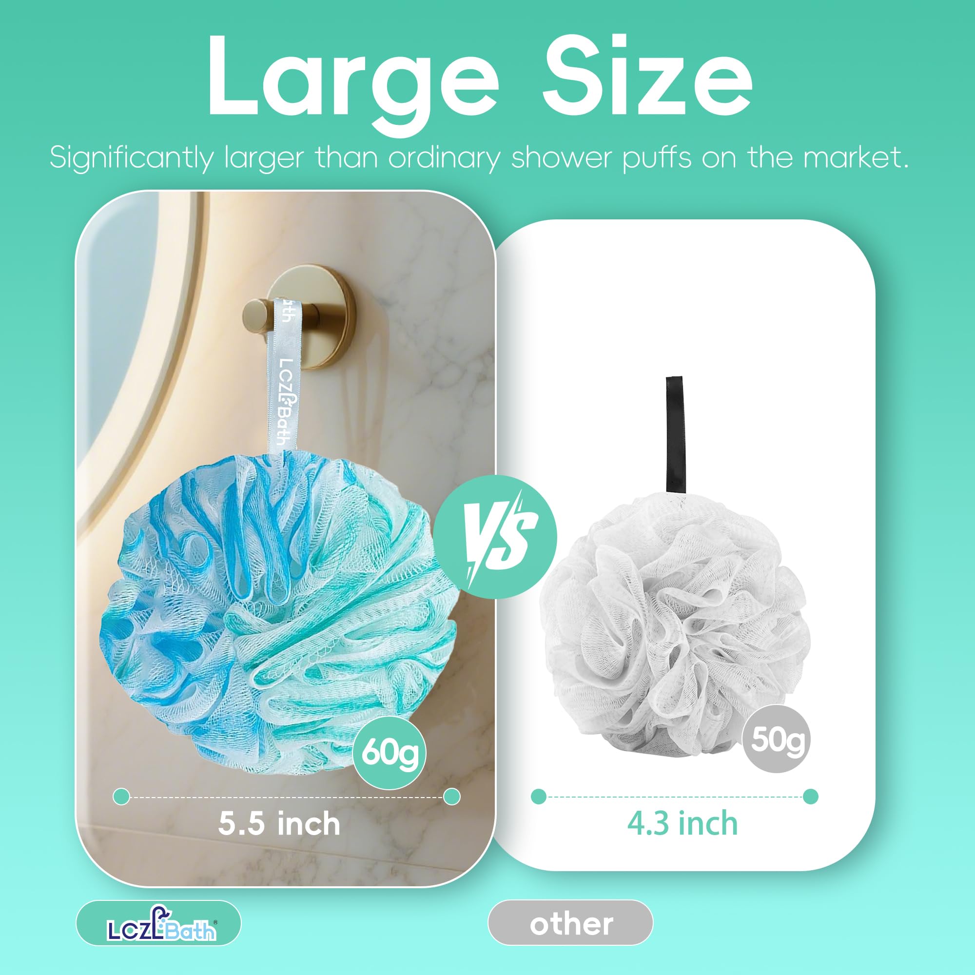 LCZLBath loofah 60g large size suitable for adults and kids.