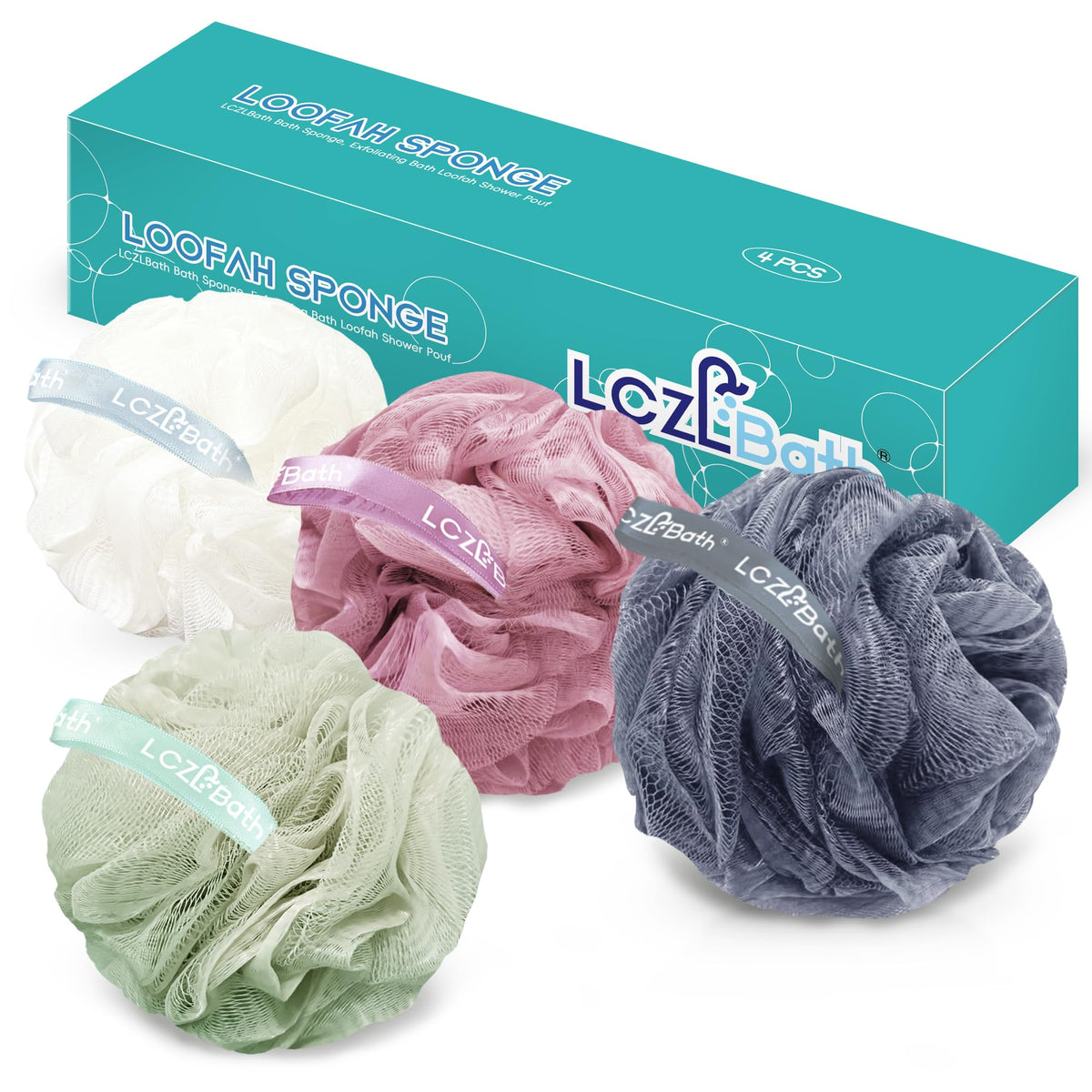 LCZLBath shower loofah pink color for smooth skin and family use.