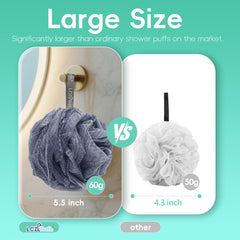 LCZLBath shower loofah white color for everyday cleansing and lathering.