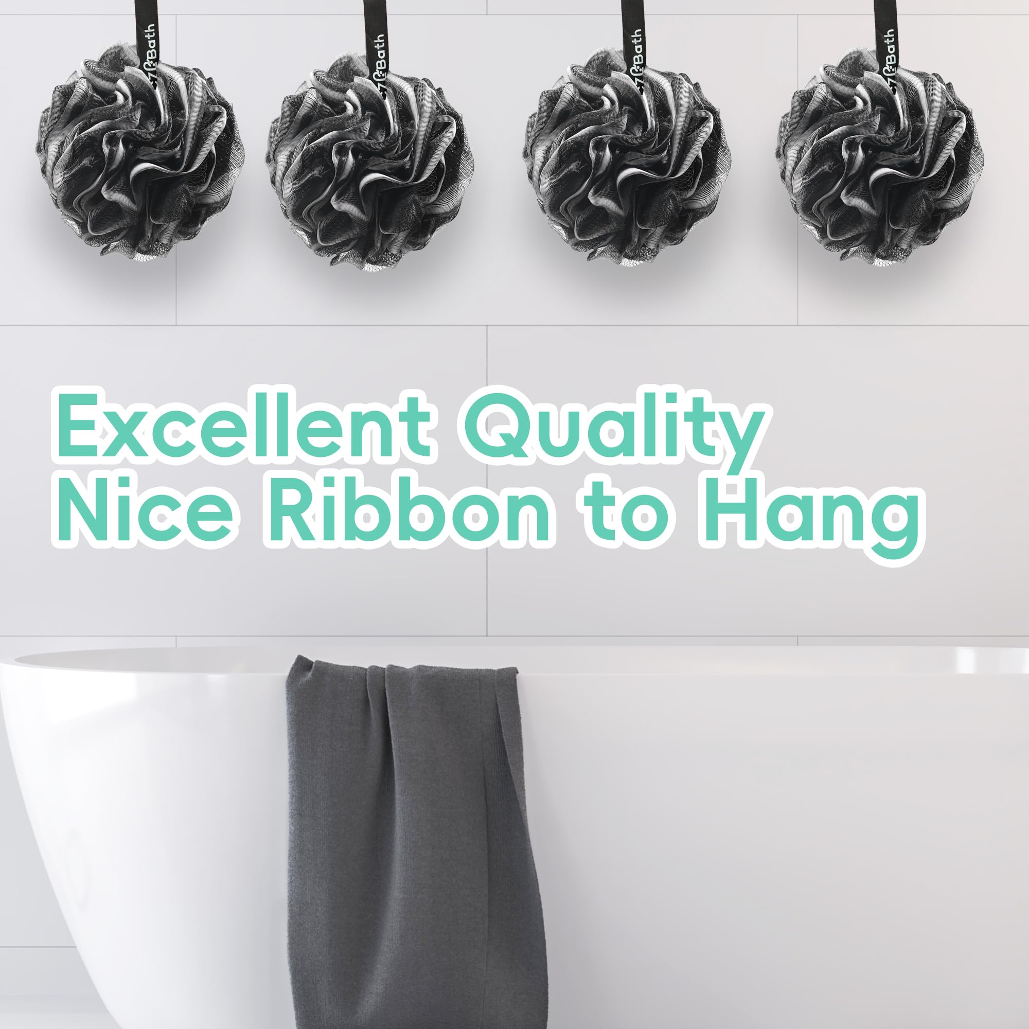 LCZLBath soft material with hanging ribbon for easy drying.