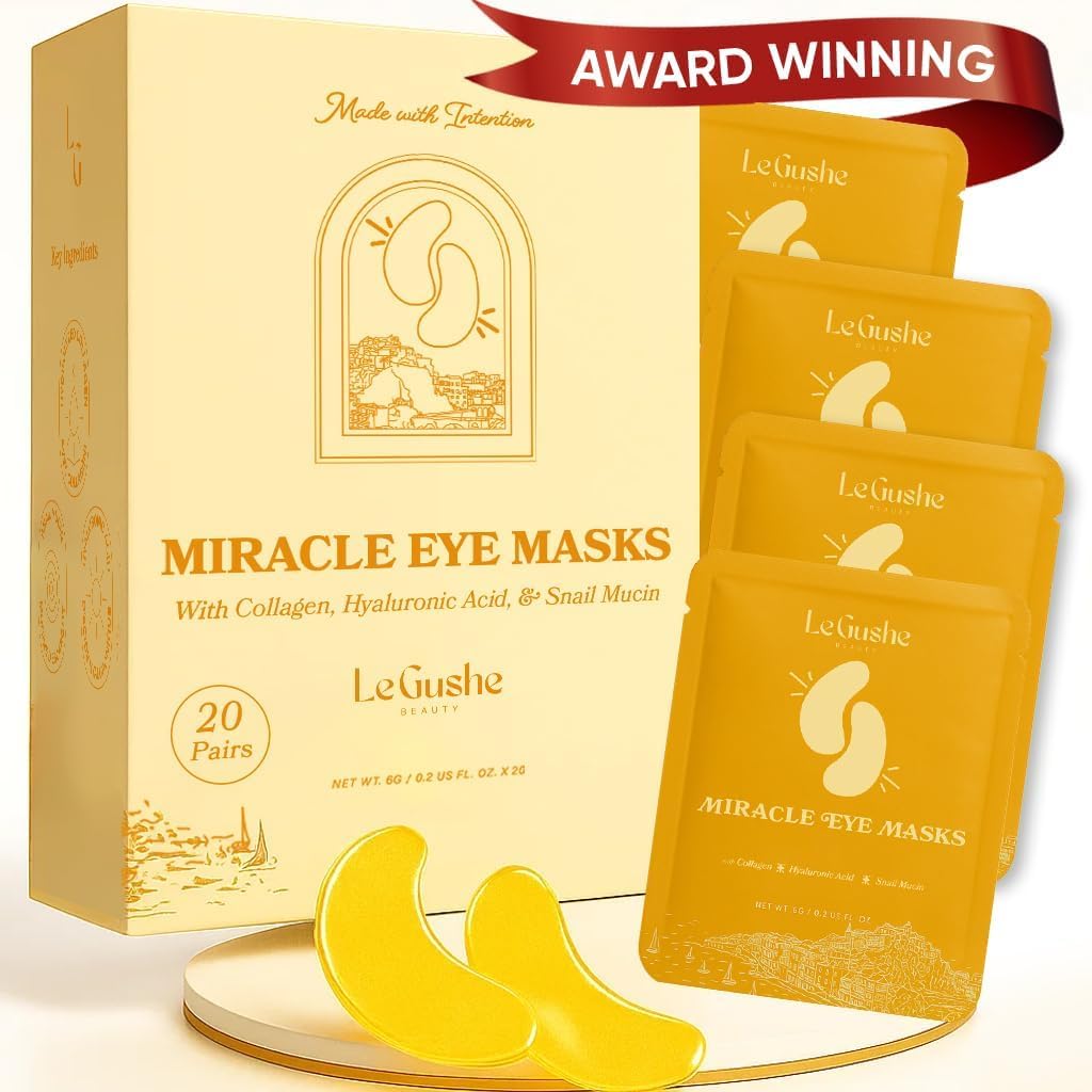 LE GUSHE parches oculares dorados para revitalizar la mirada y reducir la hinchazón.