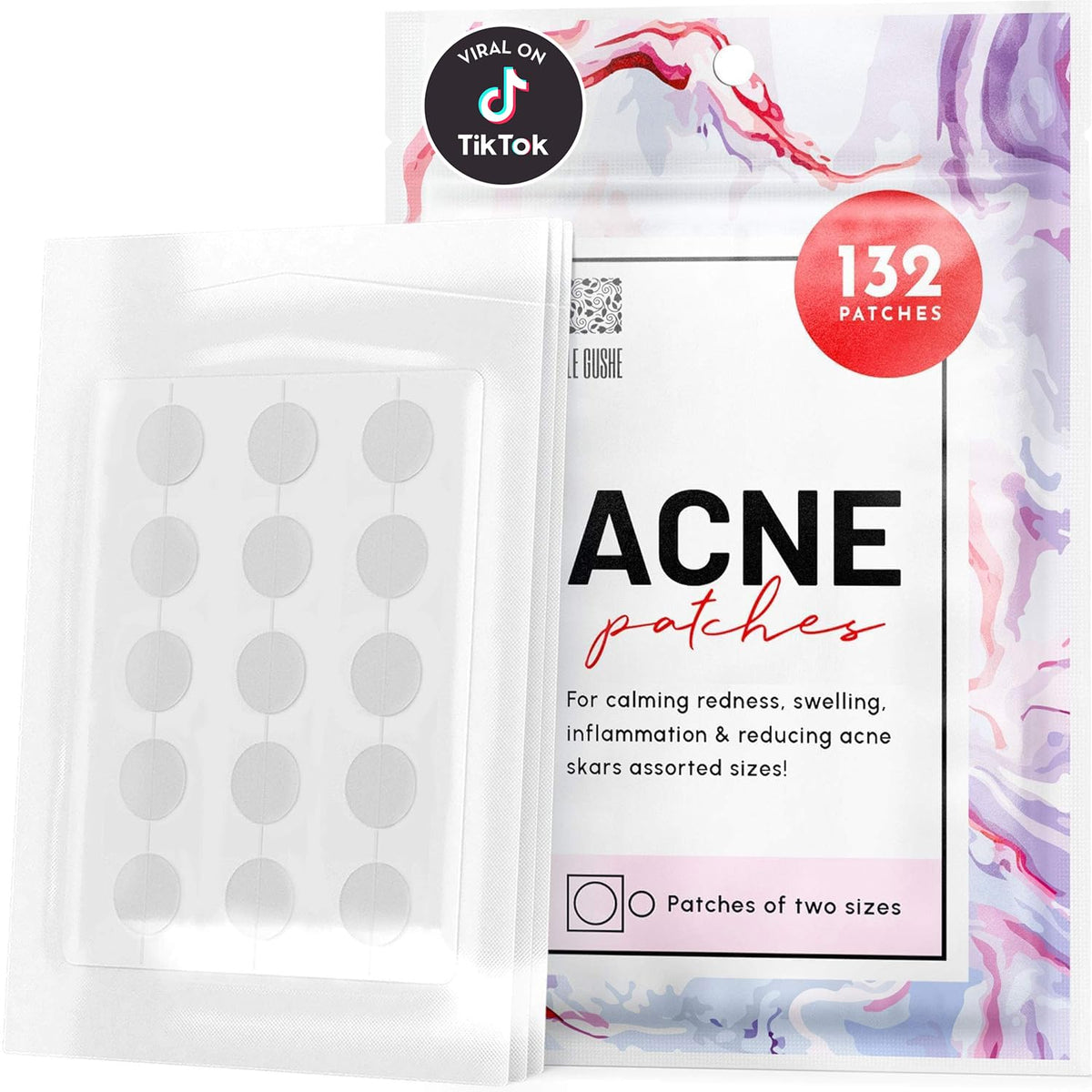 LE GUSHE Pimple Patches face pack with 132 dots for on-the-go care.