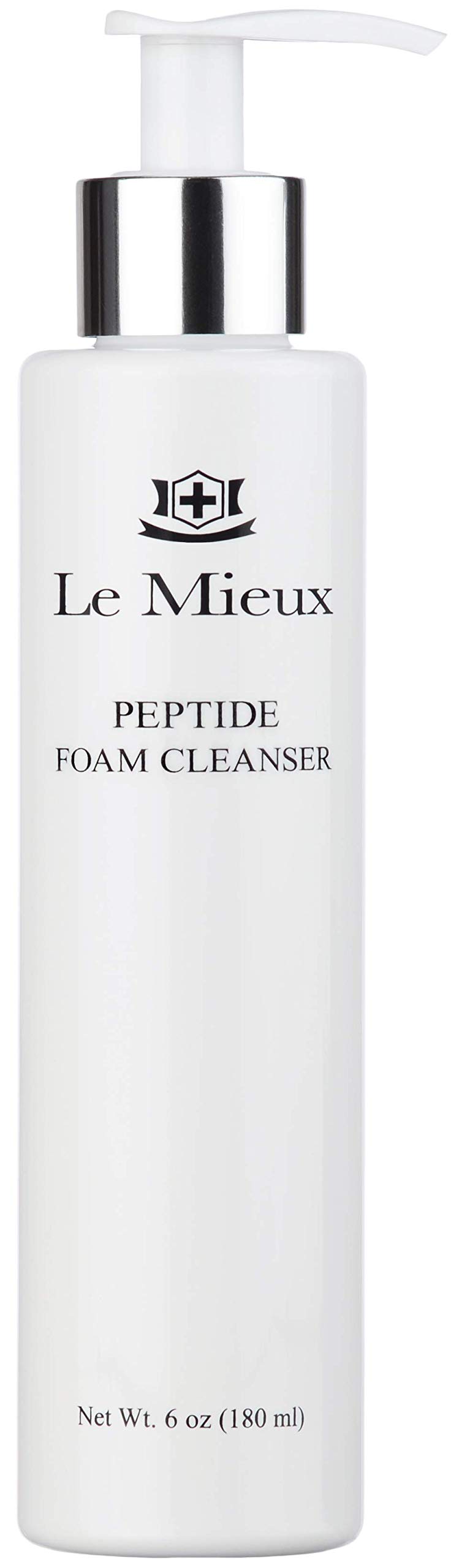 Le Mieux peptide foam cleanser bottle front for hydrated, radiant skin.