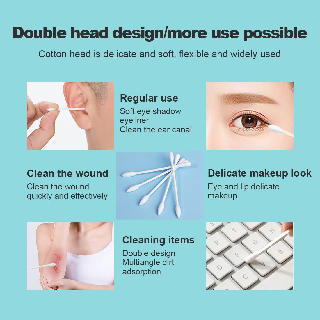 Le Miju pointed-tip cotton swabs for targeted makeup application and detail work