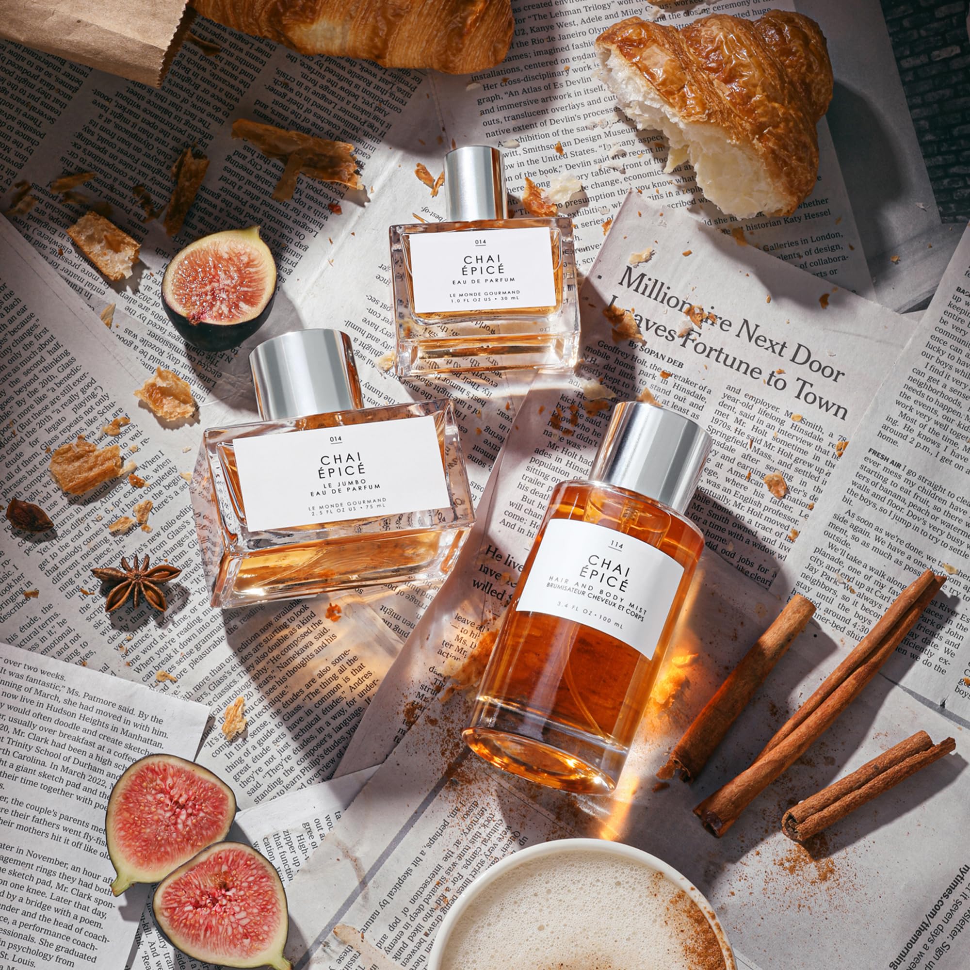Le Monde Gourmand Chai Épicé packaging closeup emphasizing vegan and cruelty-free credentials.