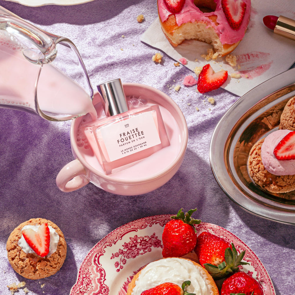 Le Monde Gourmand Fraise Fouettée vegan and cruelty-free formula.
