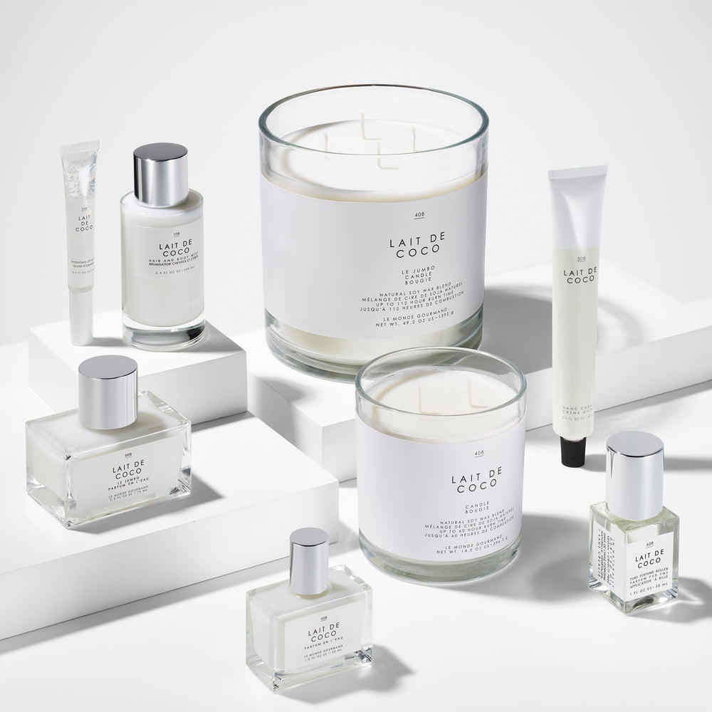 Le Monde Gourmand Lait de Coco creamy coconut essence close-up.