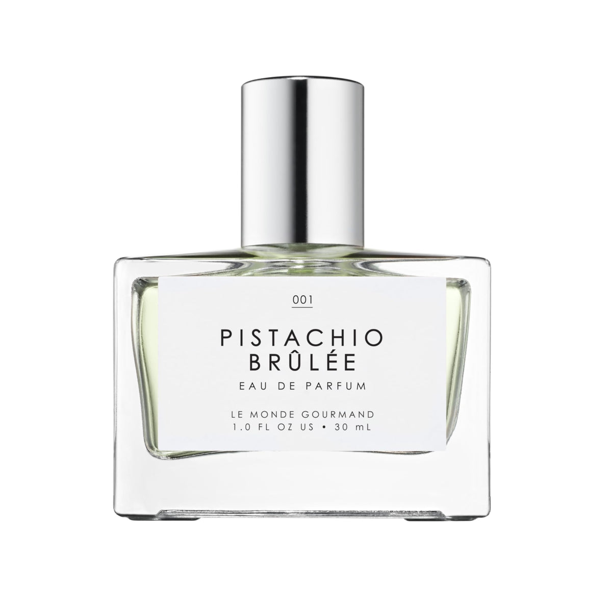Le Monde Gourmand Pistachio Brûlée bottle close-up for everyday luxury