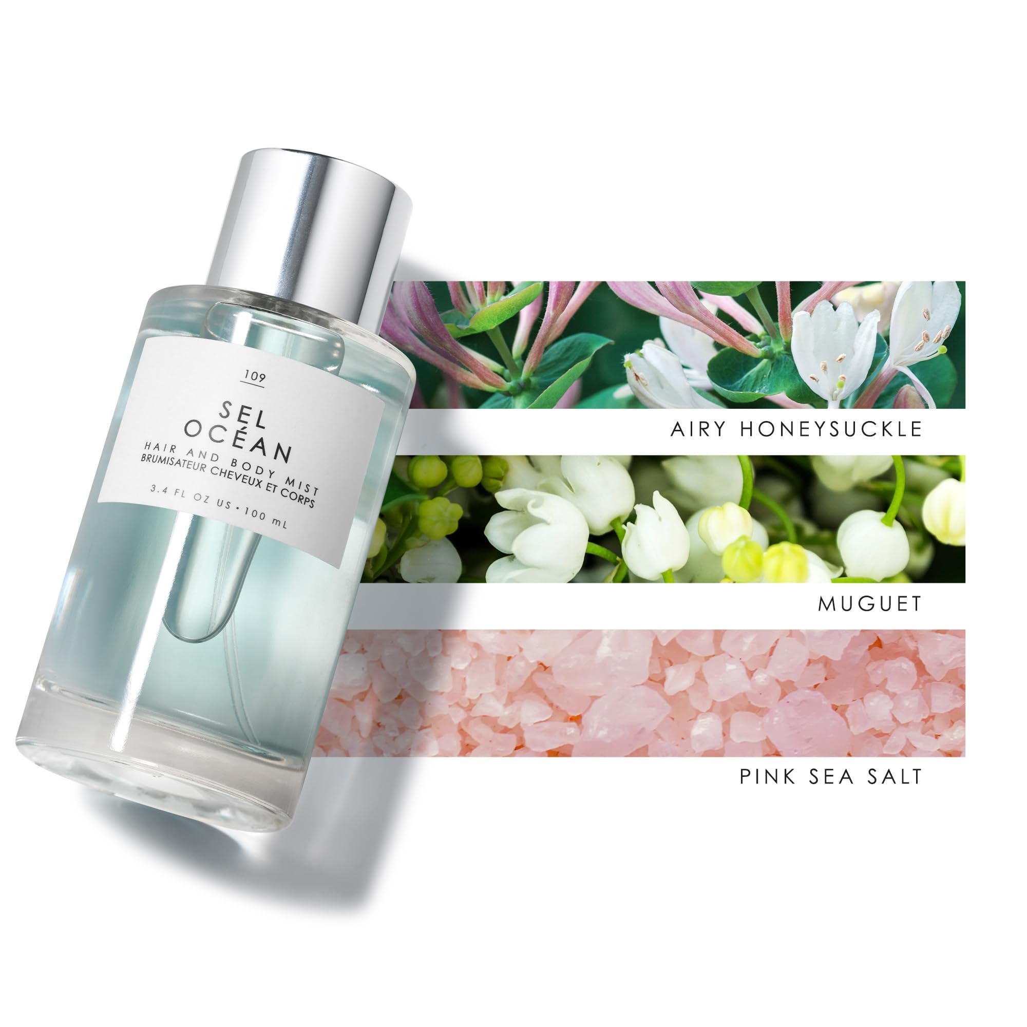 Airy mist on skin shows light fragrance concentration