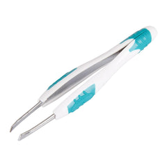 Leader Tweezers Slant Tip easy grip with non-slip rubber for comfortable use