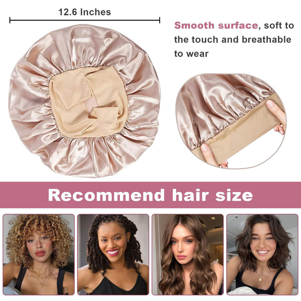 LEADUWAY purple satin bonnet supports tangle-free mornings for delicate hair