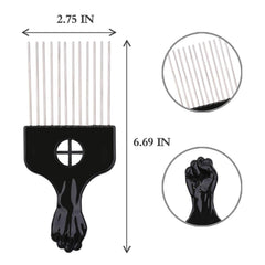 LEADUWAY metal teeth detangler with plastic handle for comfortable styling and grooming.