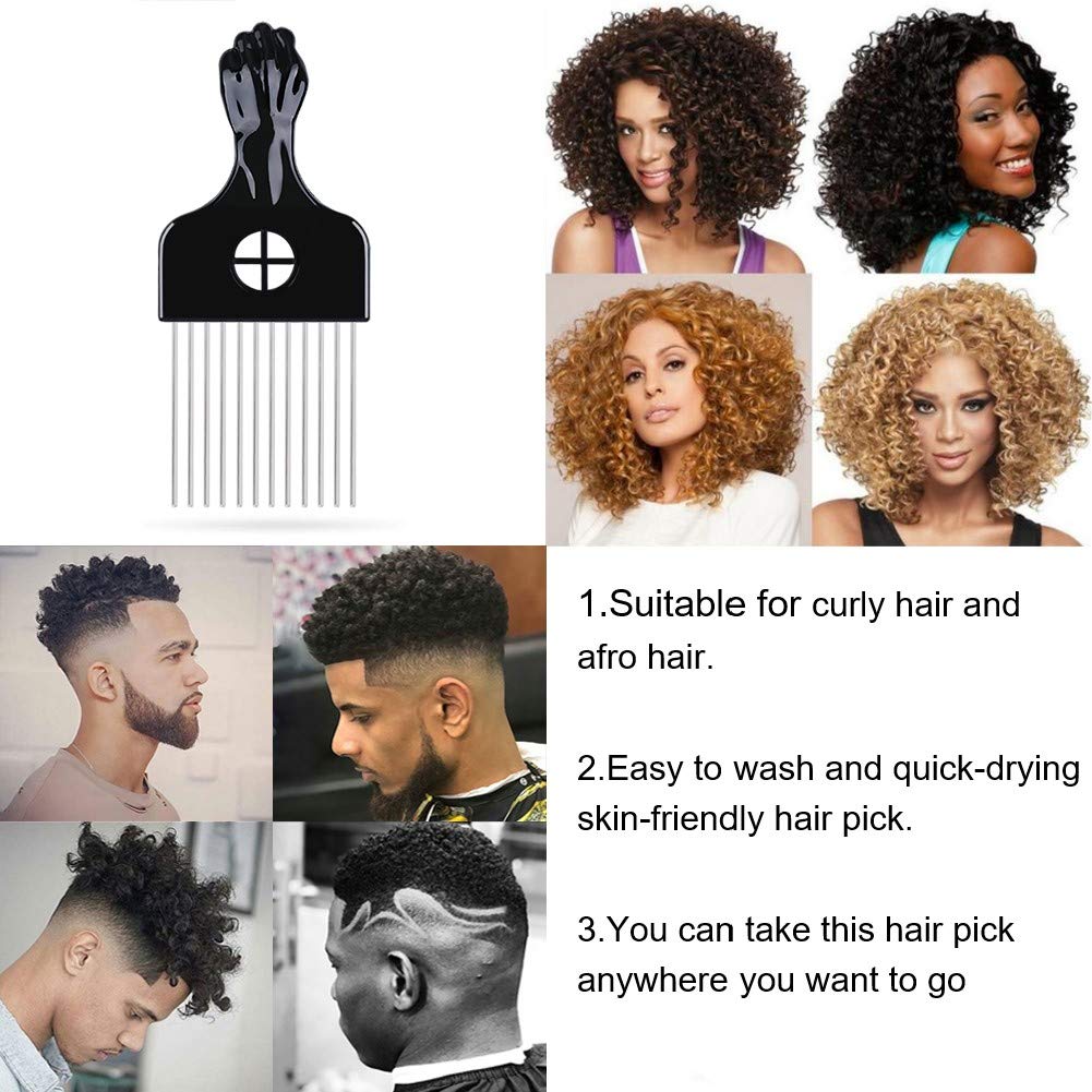 LEADUWAY black metal pick ideal for DIY hairstyles.